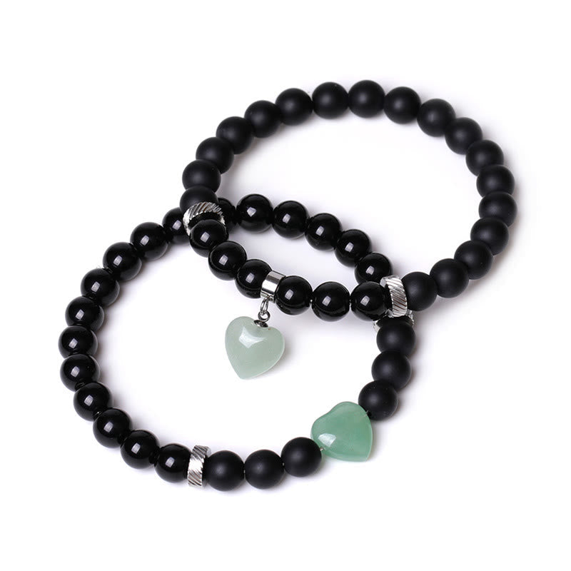 Bracelet de protection en onyx noir avec perles de 8 mm