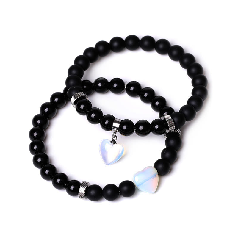 Bracelet de protection en onyx noir avec perles de 8 mm