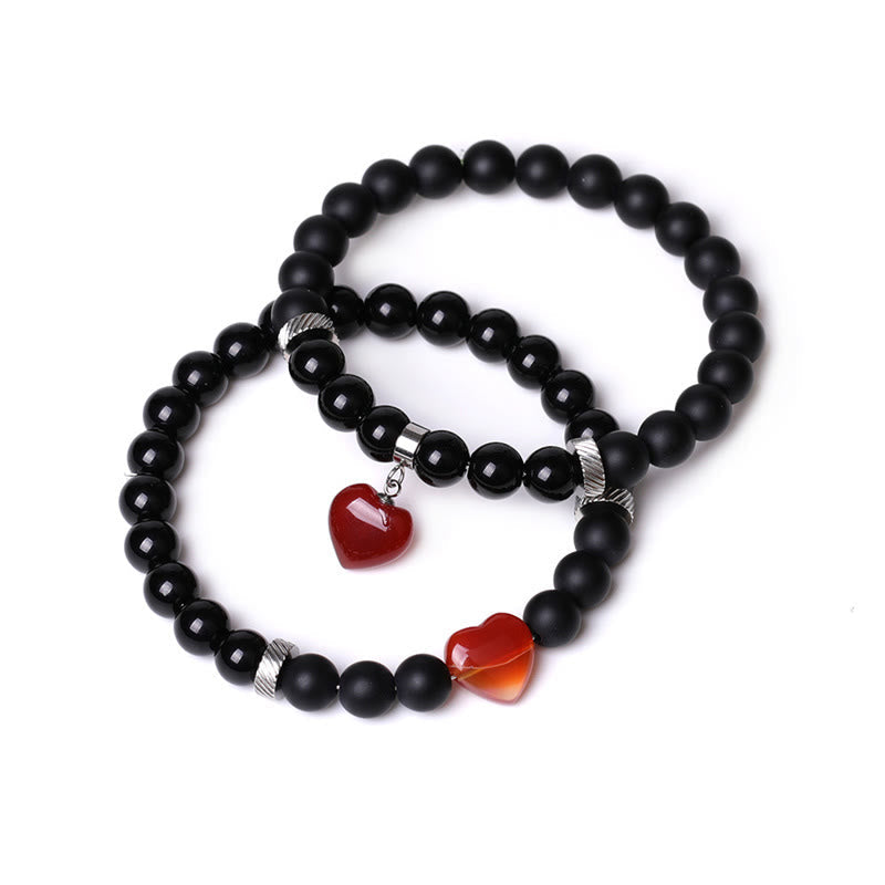 Bracelet de protection en onyx noir avec perles de 8 mm