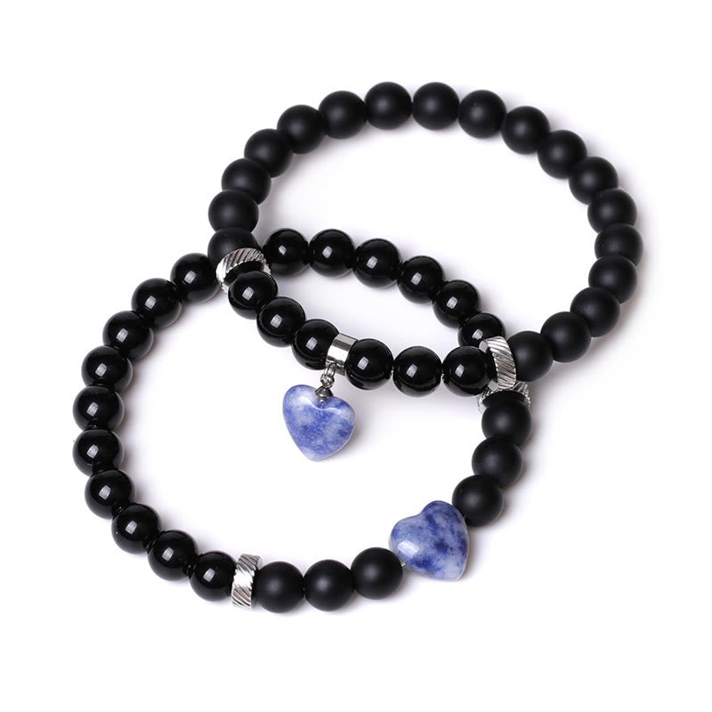 Bracelet de protection en onyx noir avec perles de 8 mm