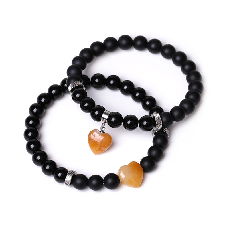 Bracelet de protection en onyx noir avec perles de 8 mm