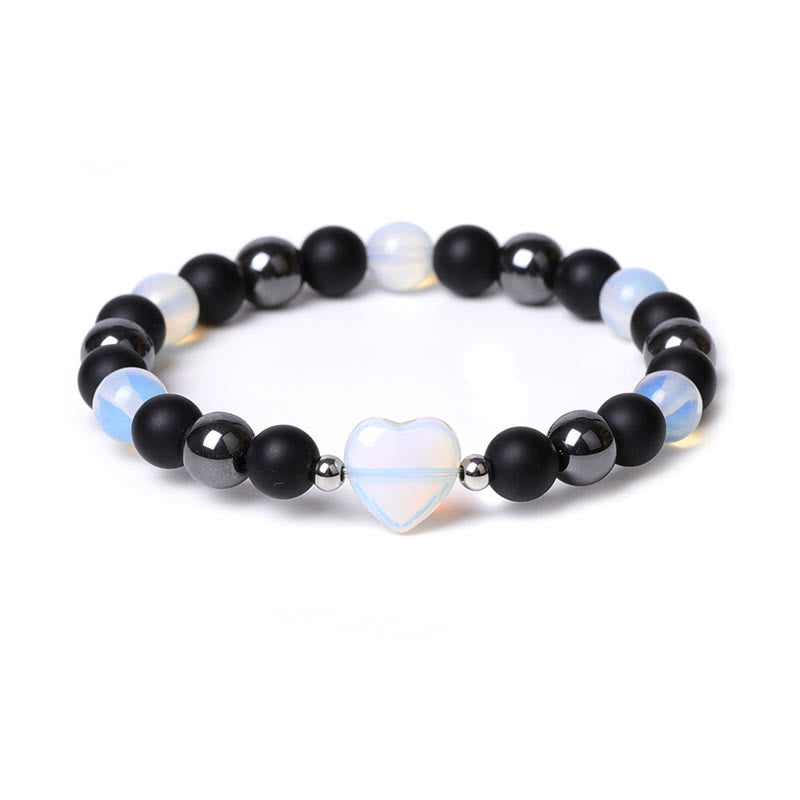 Bracelet de protection en onyx noir et œil de tigre, perles de 8 mm