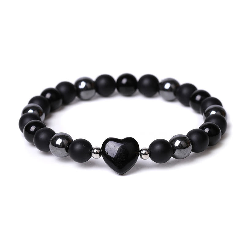 Bracelet de protection en onyx noir et œil de tigre, perles de 8 mm