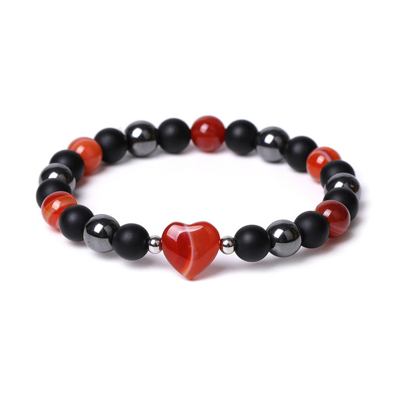 Bracelet de protection en onyx noir et œil de tigre, perles de 8 mm
