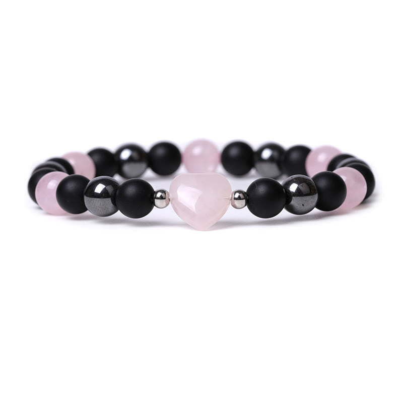 Bracelet de protection en onyx noir et œil de tigre, perles de 8 mm