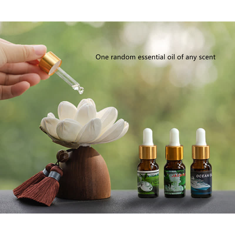 Fleur de Bouddha en bois de pêcher noir, décoration zen, 5,4 cm, calme et guérison