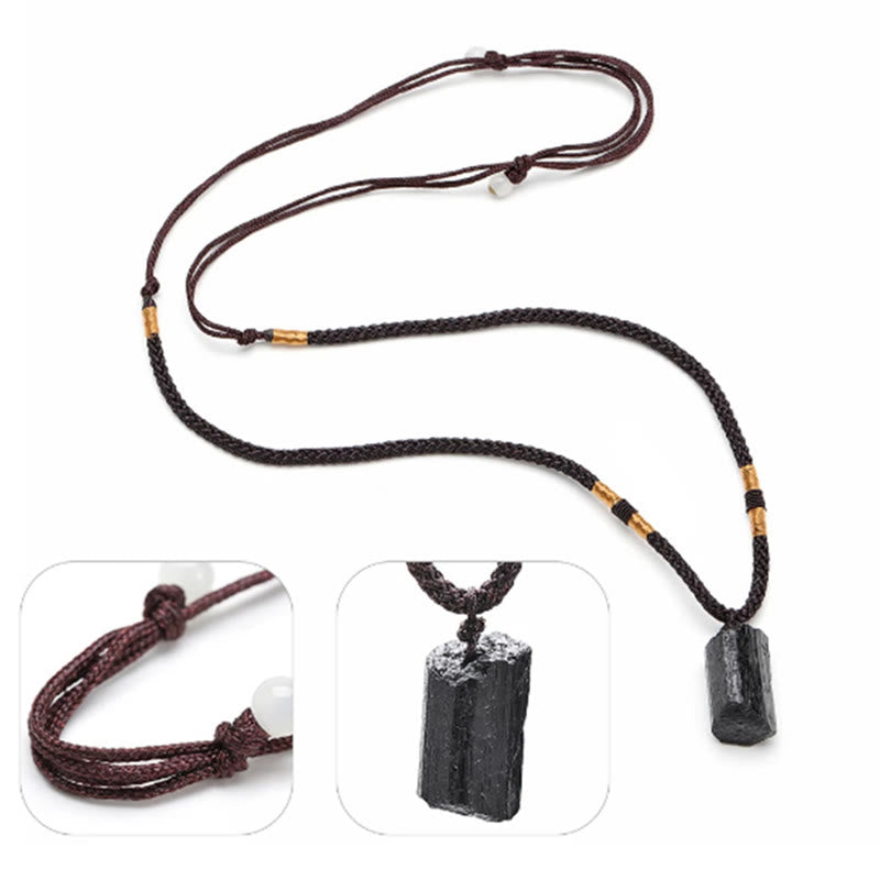 Collier spirituel en tourmaline noire avec pendentif à énergie positive