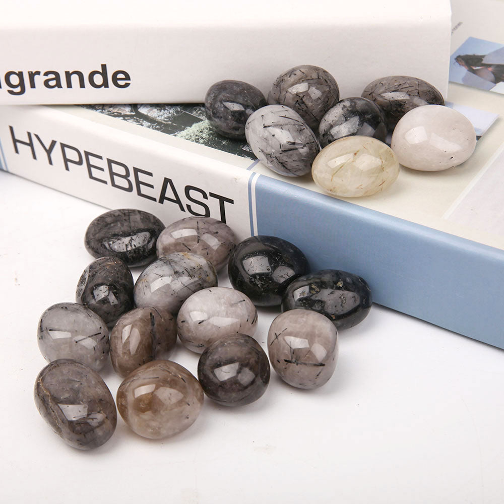 Pierres roulées en tourmaline noire de 2,5 à 3,5 cm, énergie de guérison