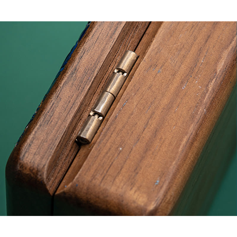 Coffret à bijoux en noyer noir avec miroir | Décor Zen