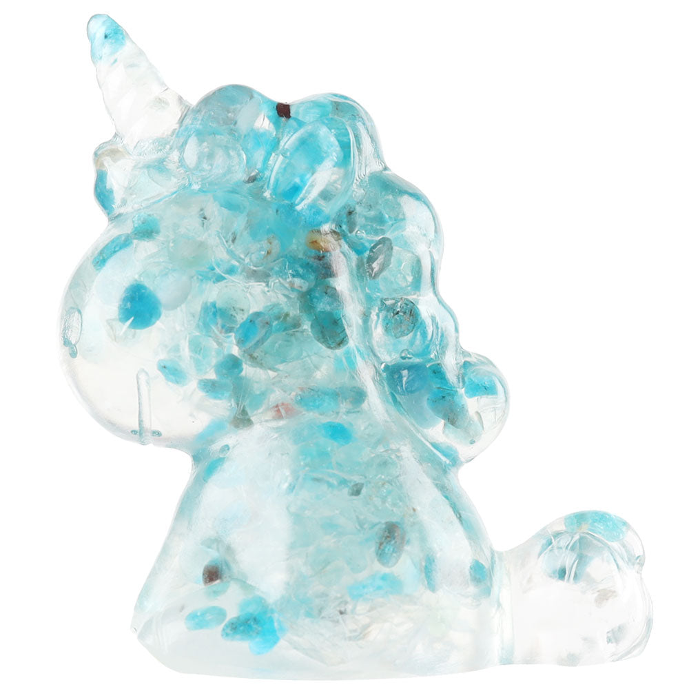 Blue Apatite Resin Spiritual Unicorn Figurine 2.1in
