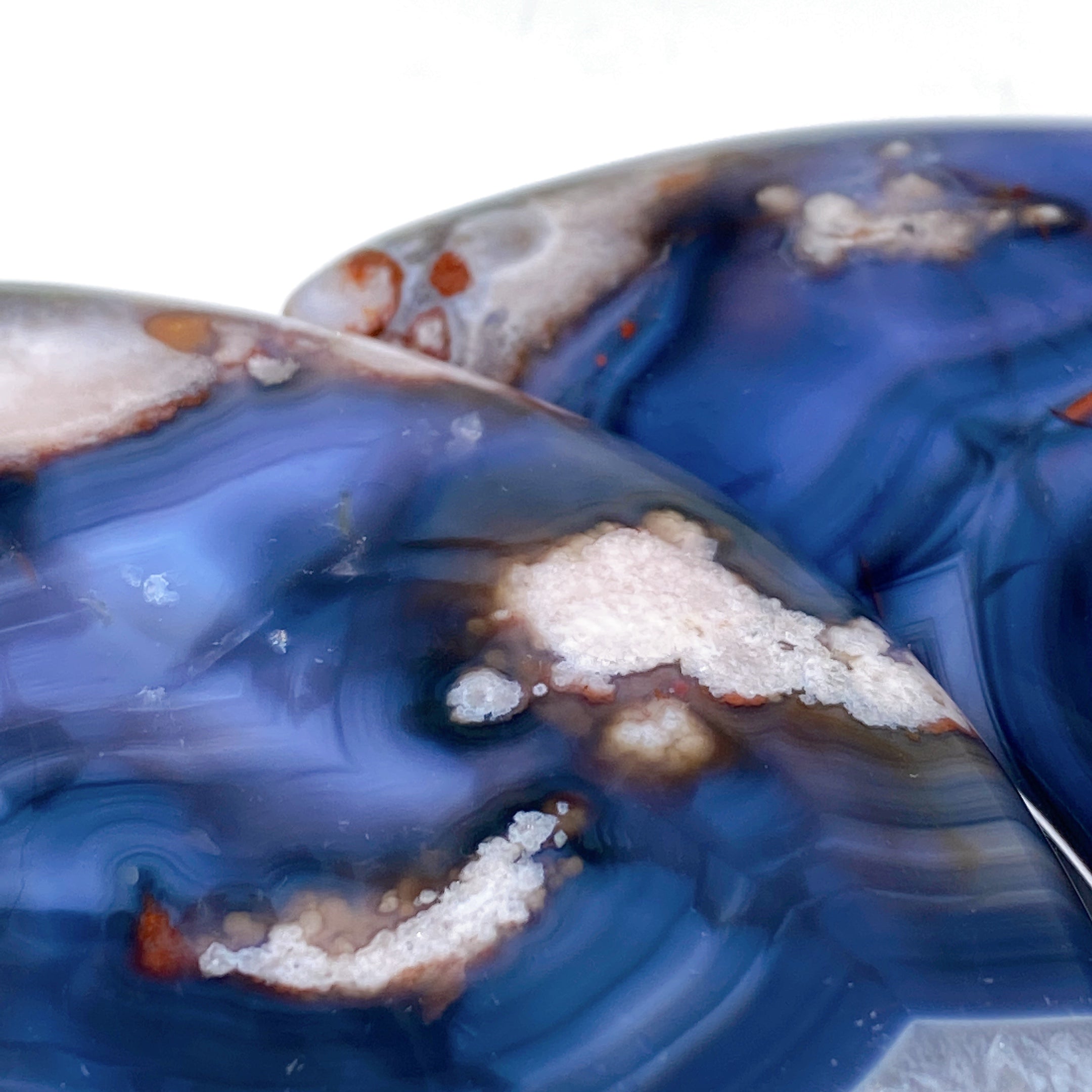 Blue Flower Agate Moon Crystal Carvings 3.3-4.5 inch