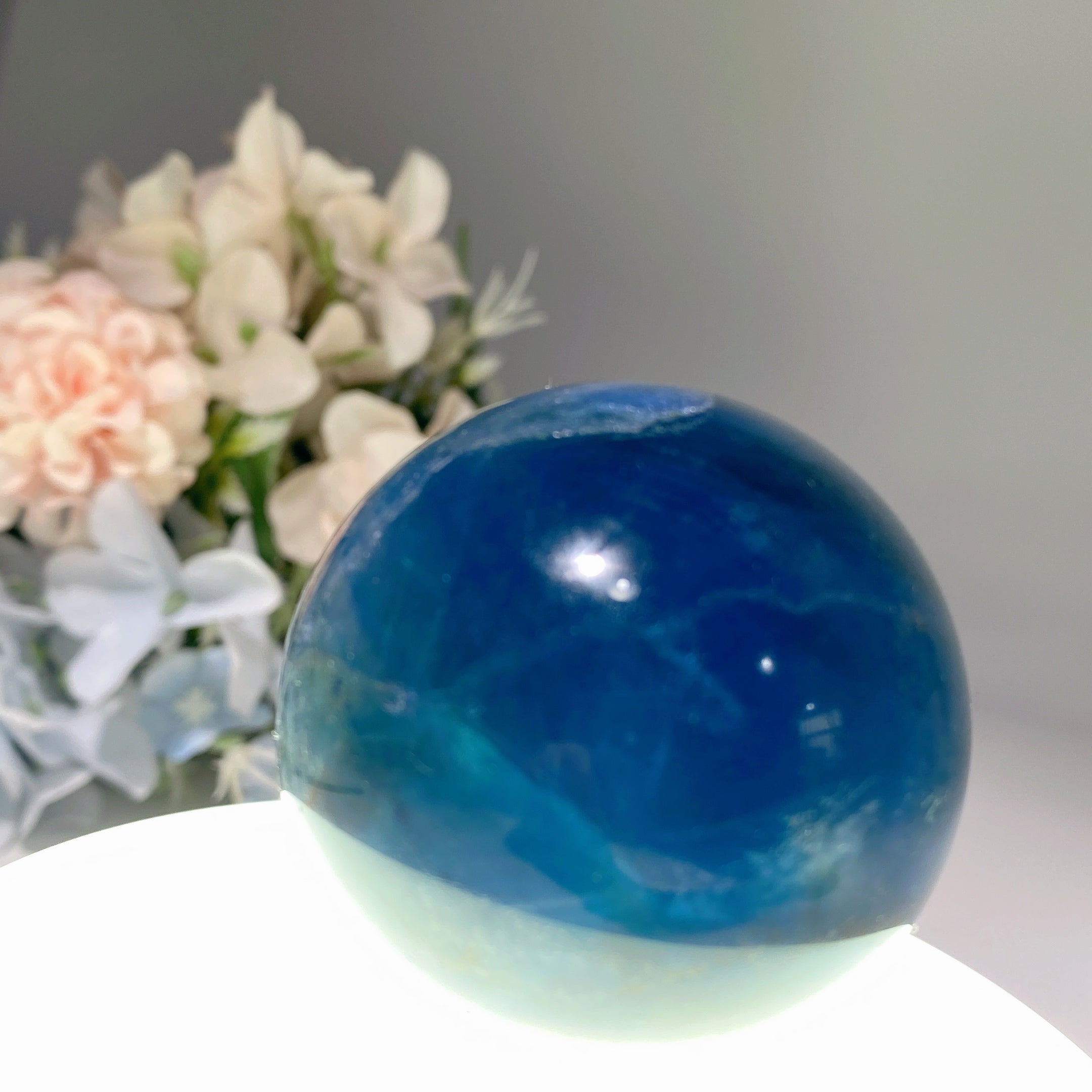 Blue Fluorite Crystal Sphere 1.5-2.0 Inch Healing Orb