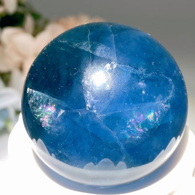Sphère de cristal de fluorite bleue, orbe de guérison de 1,5 à 2 pouces
