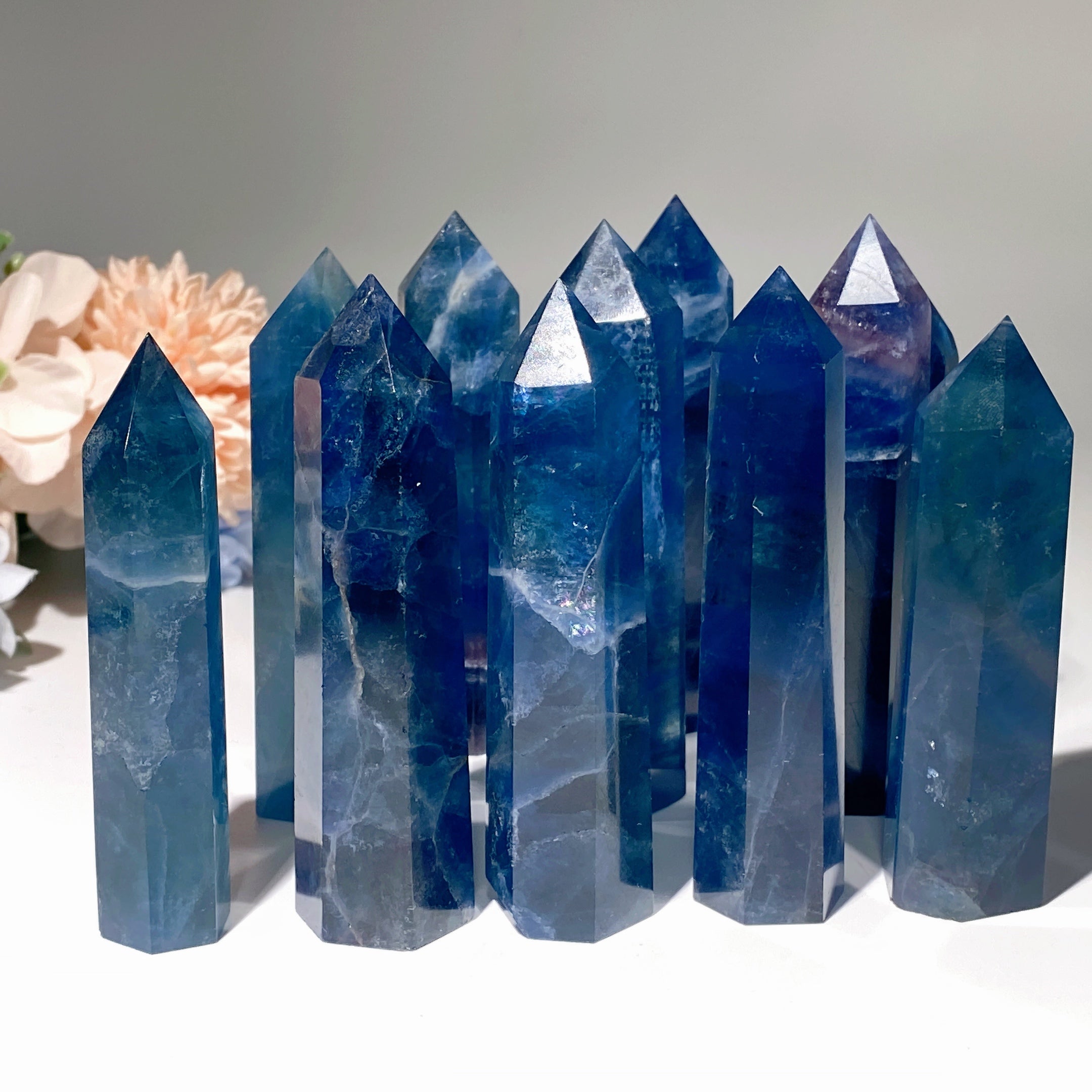 Blue Fluorite Healing Crystal Points 2.5-4.0 Inches