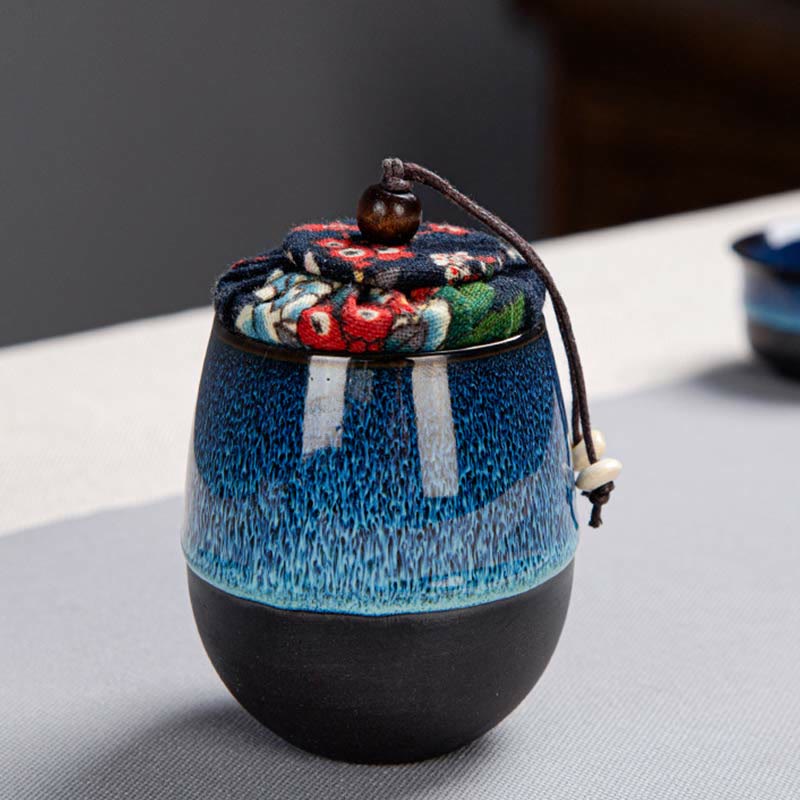 Ensemble de théières Gongfu en céramique dégradé bleu pour une décoration zen