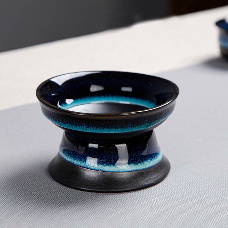 Ensemble de théières Gongfu en céramique dégradé bleu pour une décoration zen