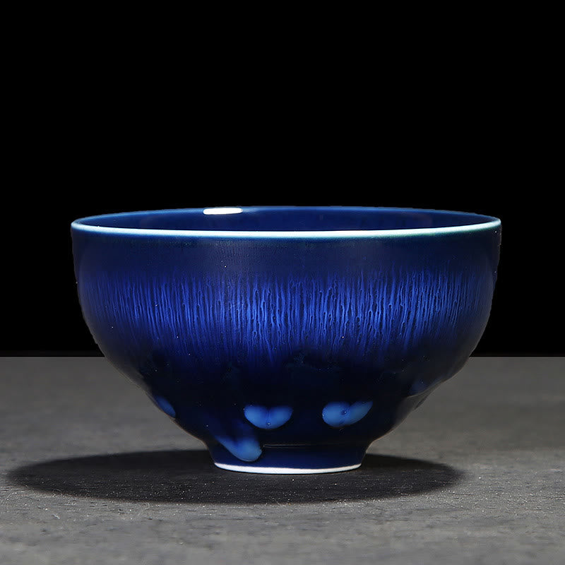 Tasse à thé en céramique bleue Jianzhan 160 ml Décor zen