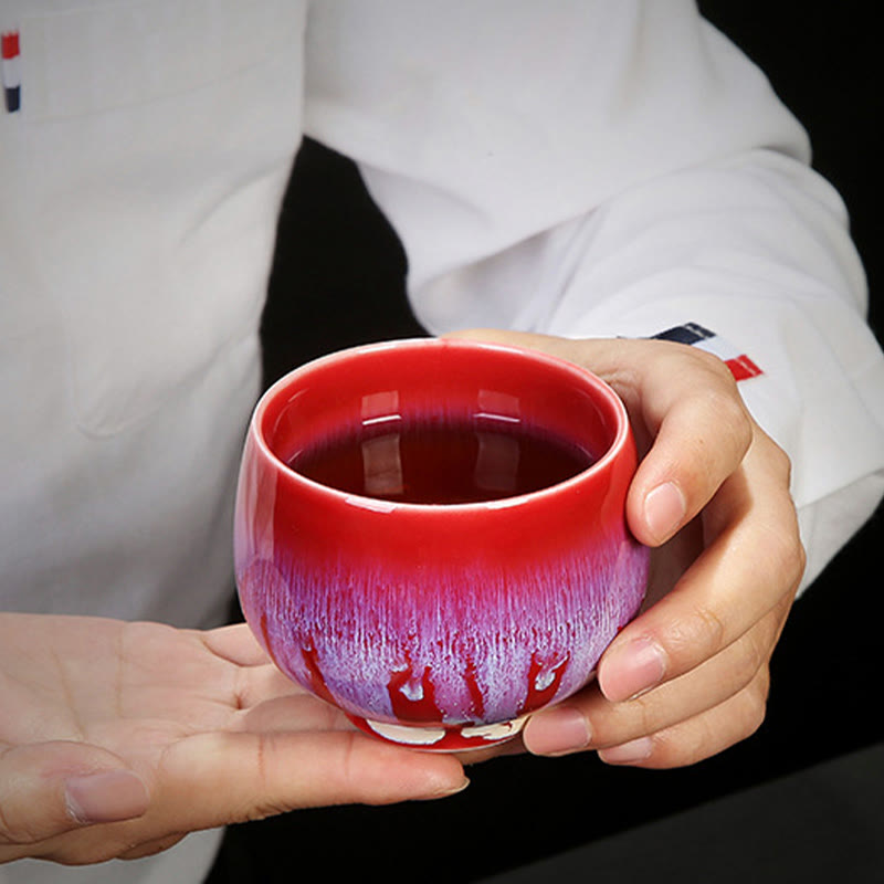 Tasse à thé en céramique bleue Jianzhan 160 ml Décor zen