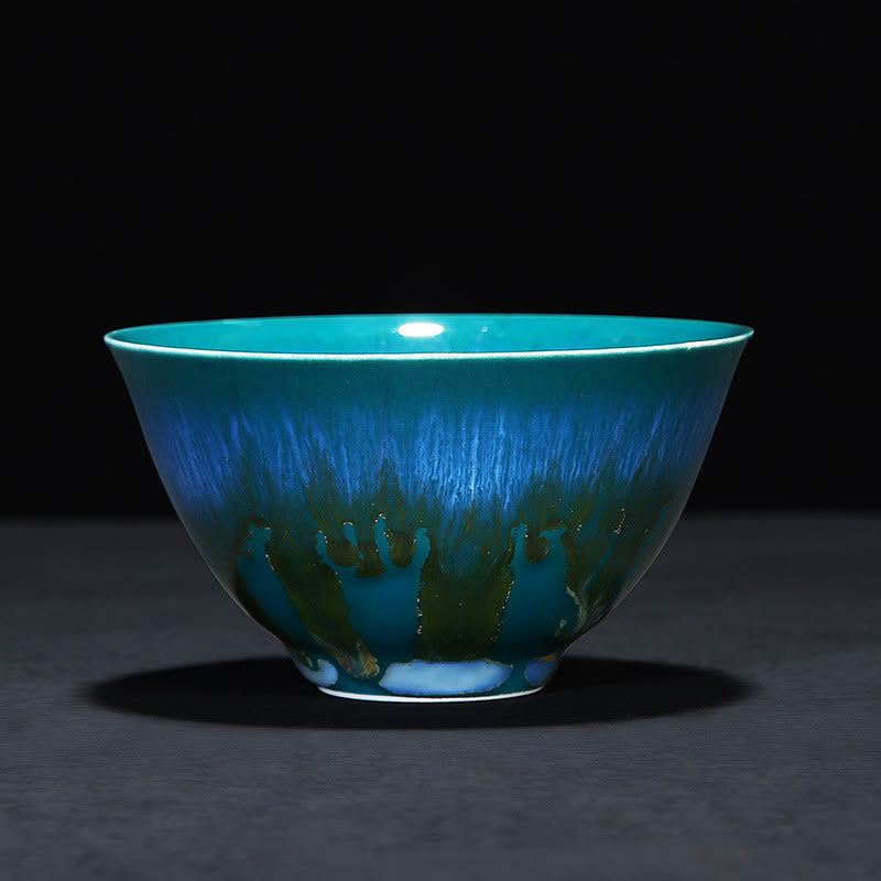 Tasse à thé en céramique bleue Jianzhan 160 ml Décor zen