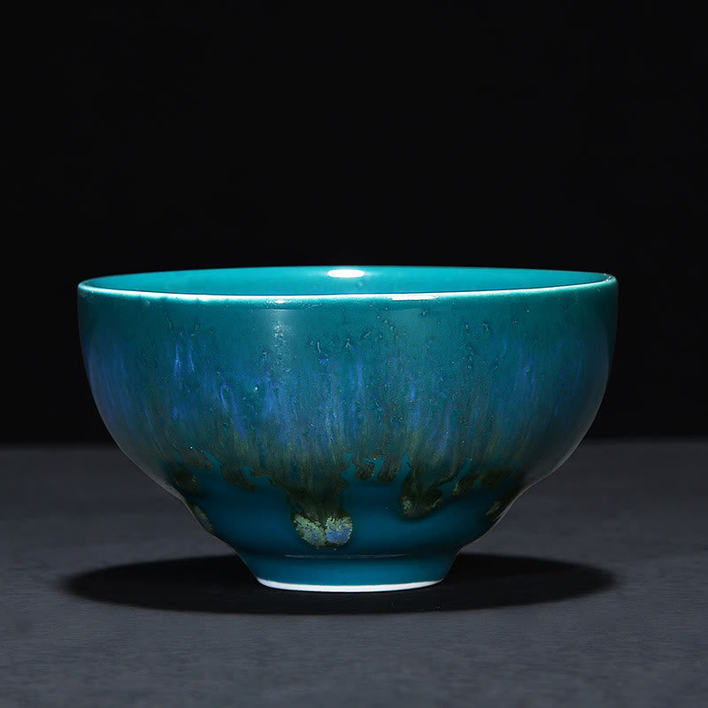 Tasse à thé en céramique bleue Jianzhan 160 ml Décor zen