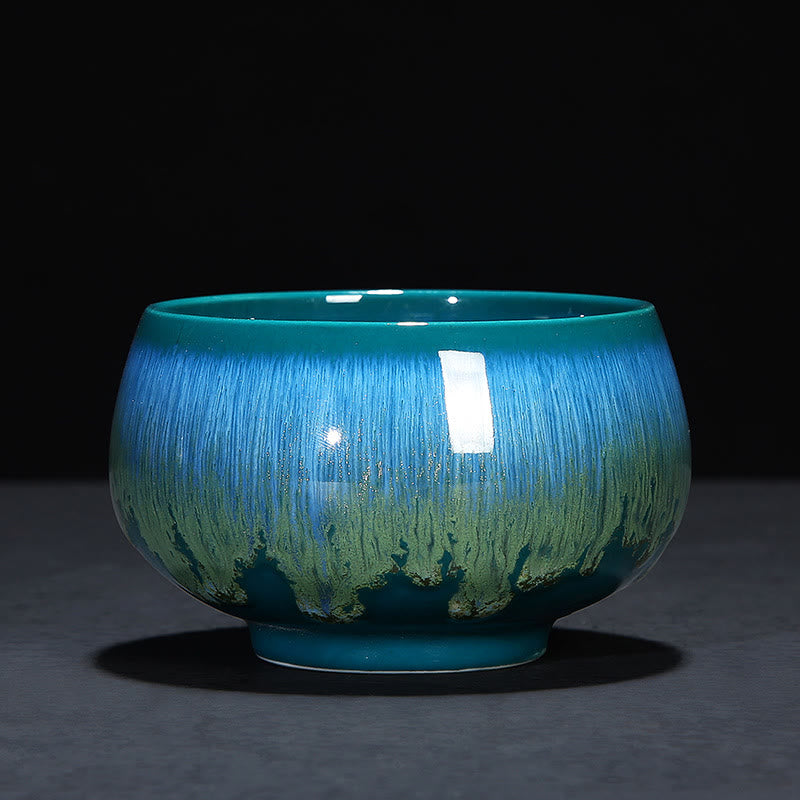 Tasse à thé en céramique bleue Jianzhan 160 ml Décor zen