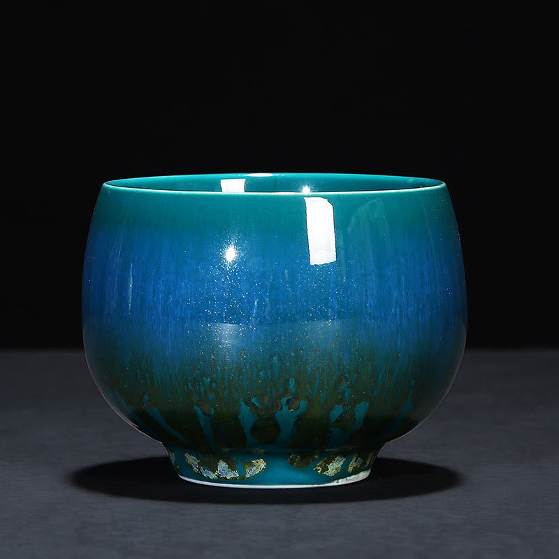 Tasse à thé en céramique bleue Jianzhan 160 ml Décor zen