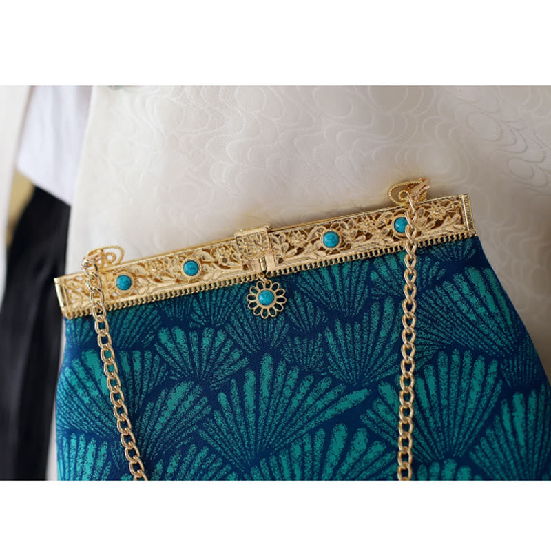 Sac bandoulière à chaîne en métal Blue Lines | Accessoire spirituel