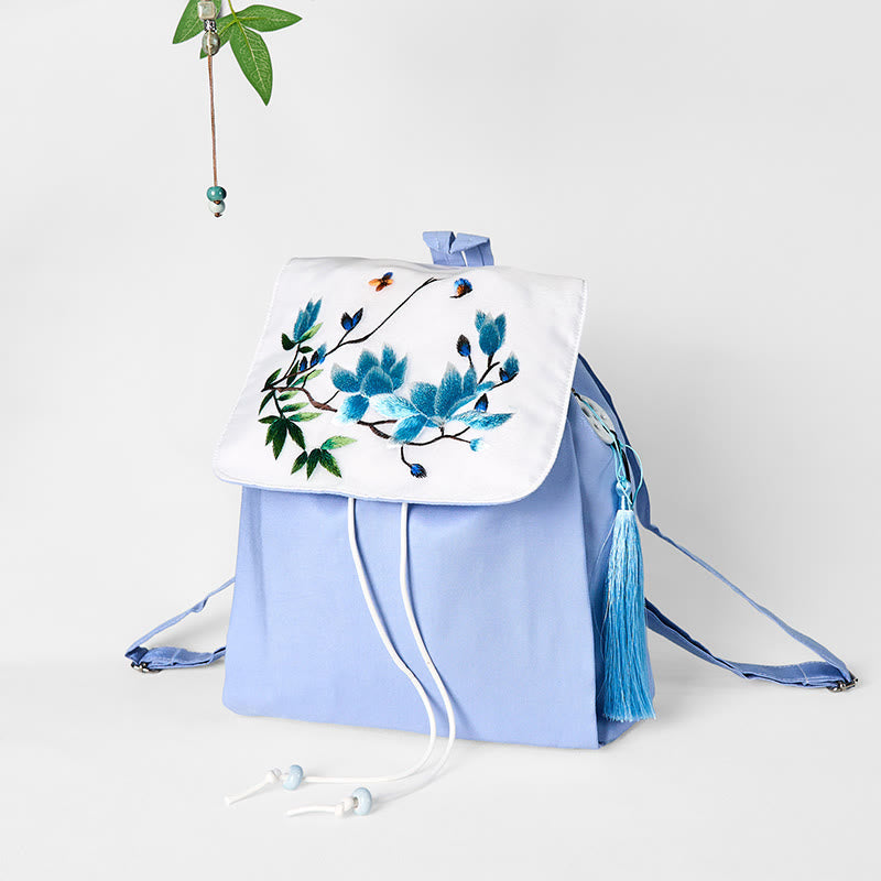 Sac à dos en toile fait main Blue Magnolia | Mindful Carry