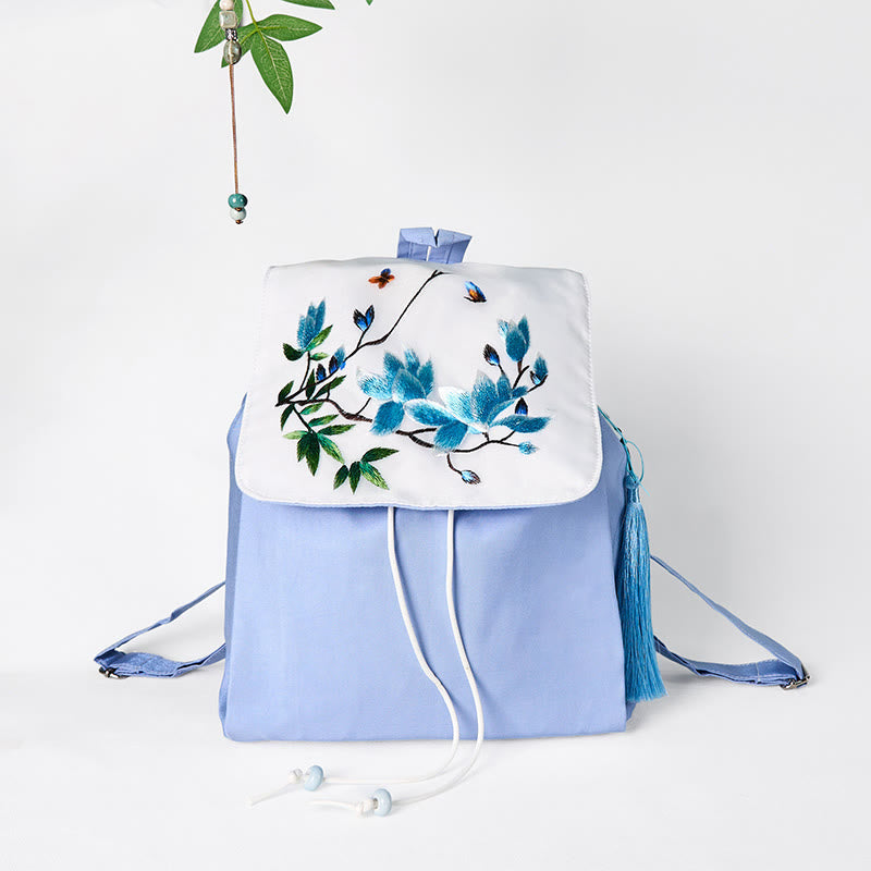 Sac à dos en toile fait main Blue Magnolia | Mindful Carry