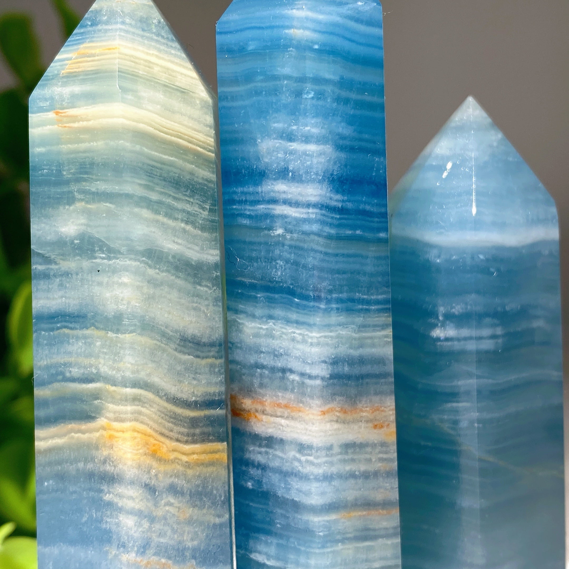 Blue Onyx Crystal Points 2.3 to 4 inches Healing Set