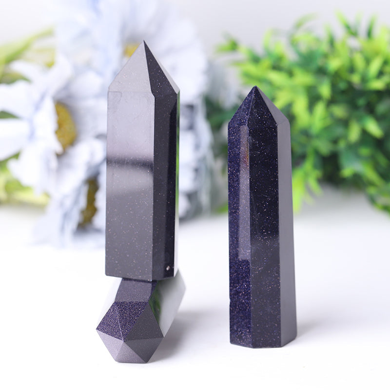 Blue Sandstone Healing Crystal Tower 2.4-4.5 in Prism Point