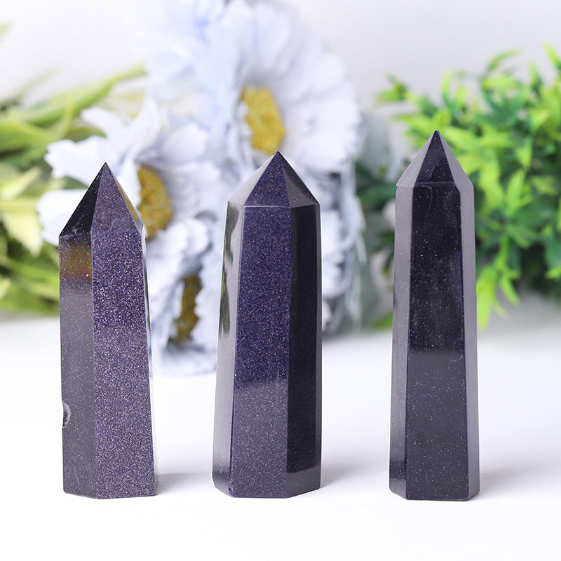 Blue Sandstone Healing Crystal Tower 2.4-4.5 in Prism Point