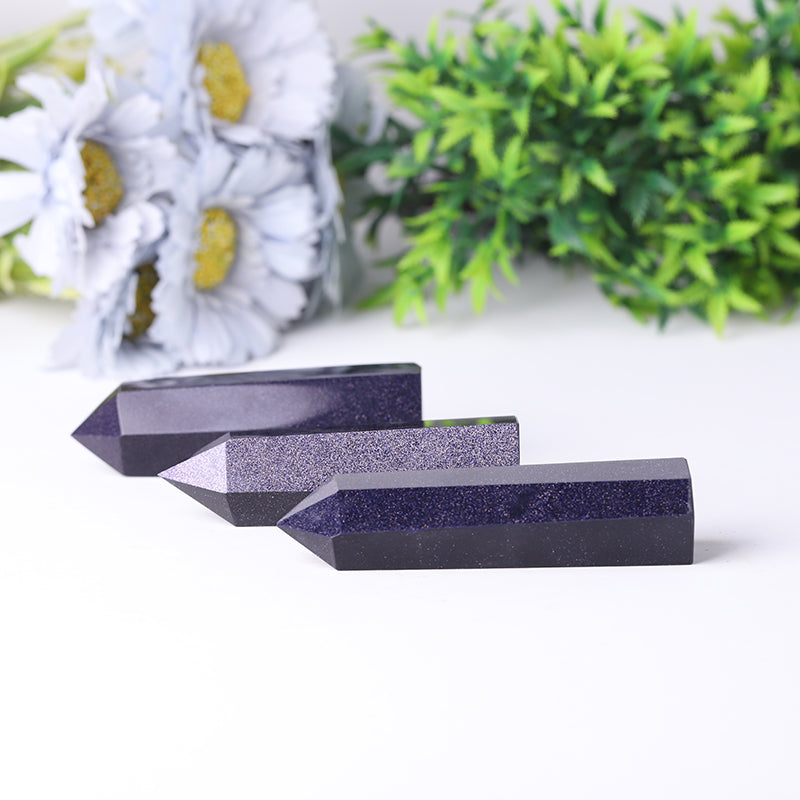 Blue Sandstone Healing Crystal Tower 2.4-4.5 in Prism Point