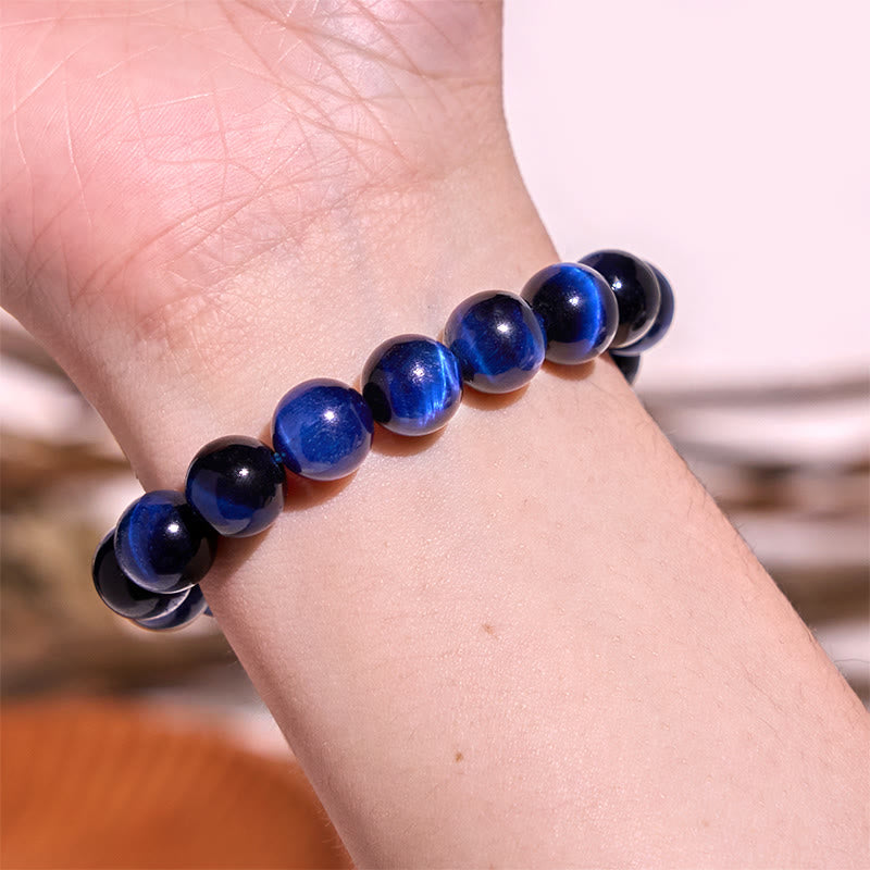 Bracelet en pierre d'équilibre œil de tigre bleu