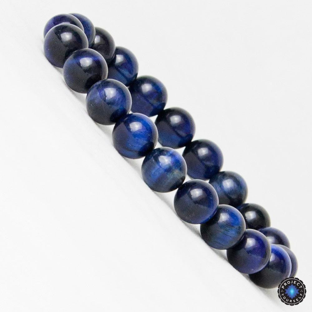 Bracelet en œil de tigre bleu pour l'intuition et la protection