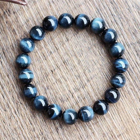 Bracelet en œil de tigre bleu pour l'intuition et la protection