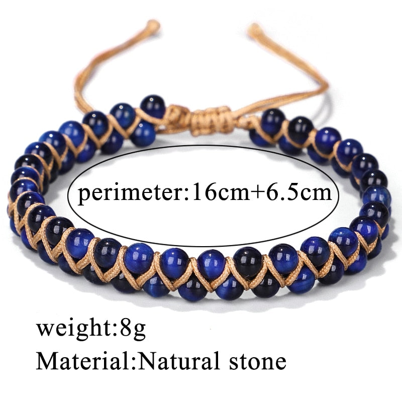 Bracelet Chakra Oeil de Tigre Bleu pour la Chance et la Perspicacité