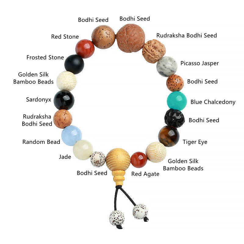 Bracelet Mala de Sagesse en Agate Graine de Bodhi pour l'Harmonie