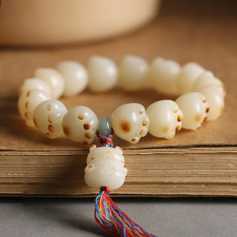 Bracelet spirituel porte-bonheur en forme de patte de chat Bodhi Seed