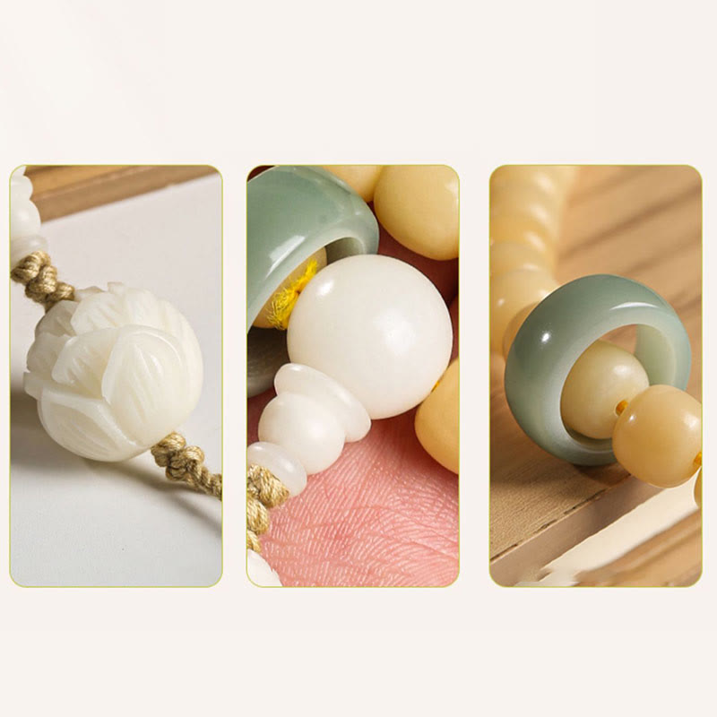 Bracelet de perles Bodhi Seed Dzi pour la paix et l'harmonie 9 mm