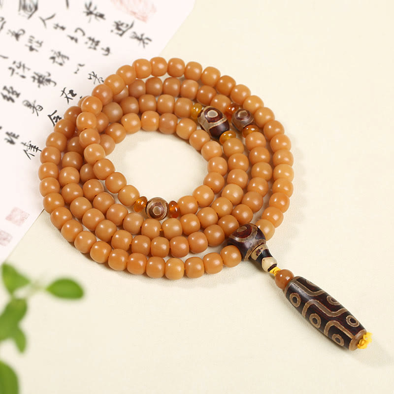 Bracelet de perles Bodhi Seed Dzi pour la paix et l'harmonie 9 mm