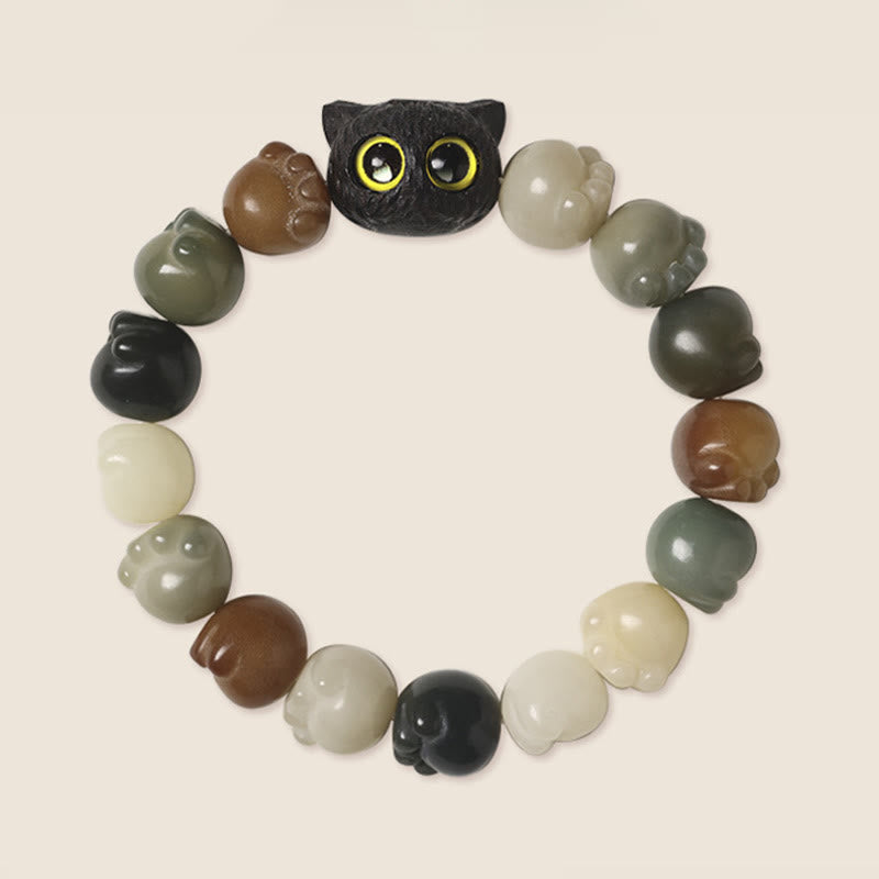 Bracelet de sagesse en bois d'ébène Bodhi Seed 14-15 cm unisexe