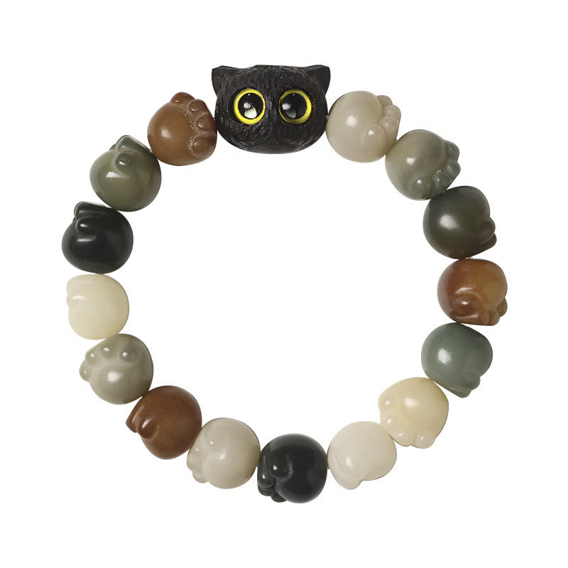 Bracelet de sagesse en bois d'ébène Bodhi Seed 14-15 cm unisexe