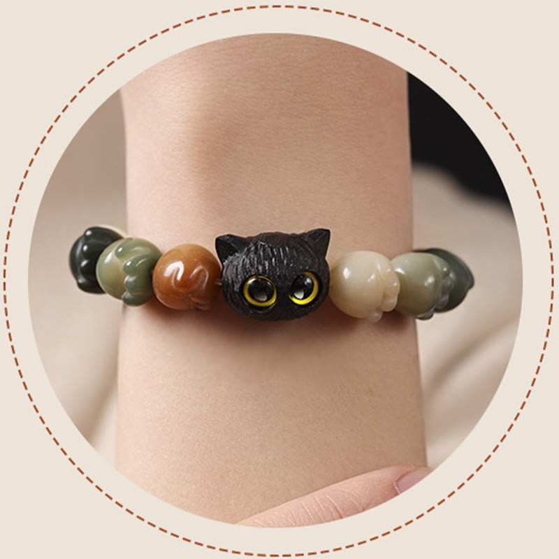 Bracelet de sagesse en bois d'ébène Bodhi Seed 14-15 cm unisexe