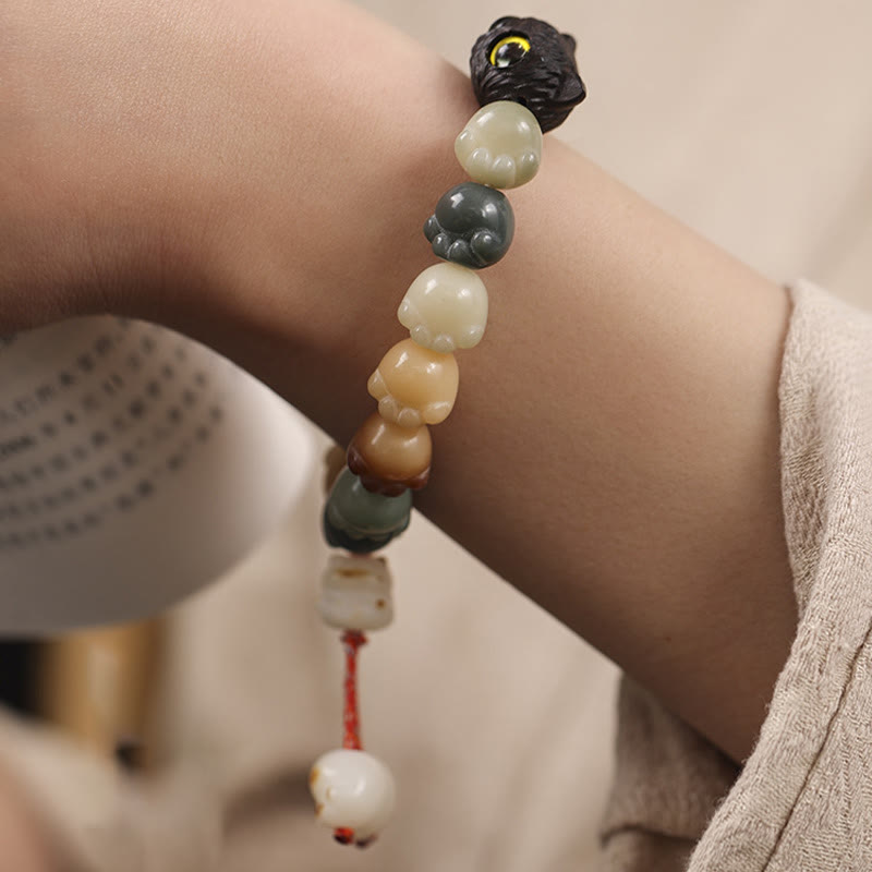 Bracelet de sagesse en bois d'ébène Bodhi Seed 14-15 cm unisexe
