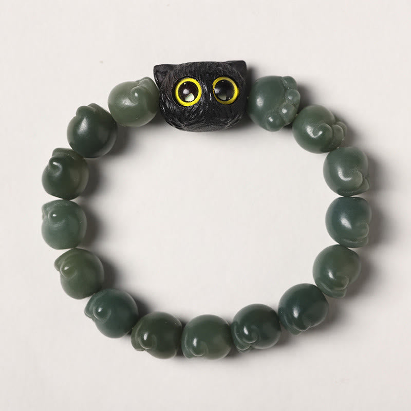 Bracelet de sagesse en bois d'ébène Bodhi Seed 14-15 cm unisexe