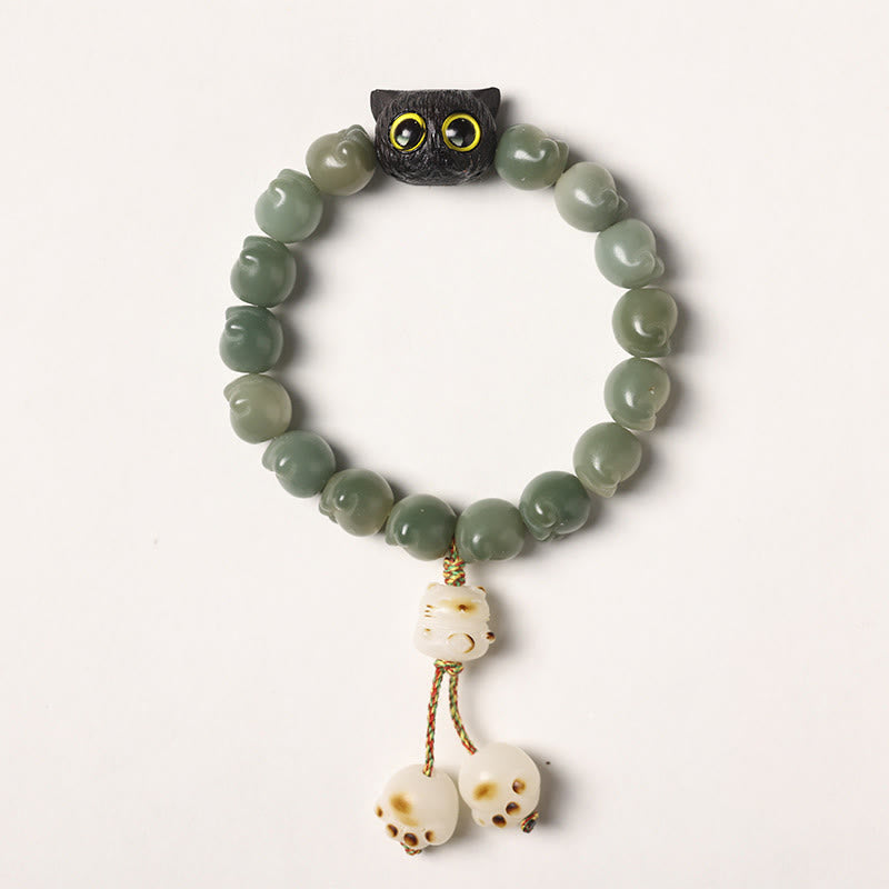 Bracelet de sagesse en bois d'ébène Bodhi Seed 14-15 cm unisexe