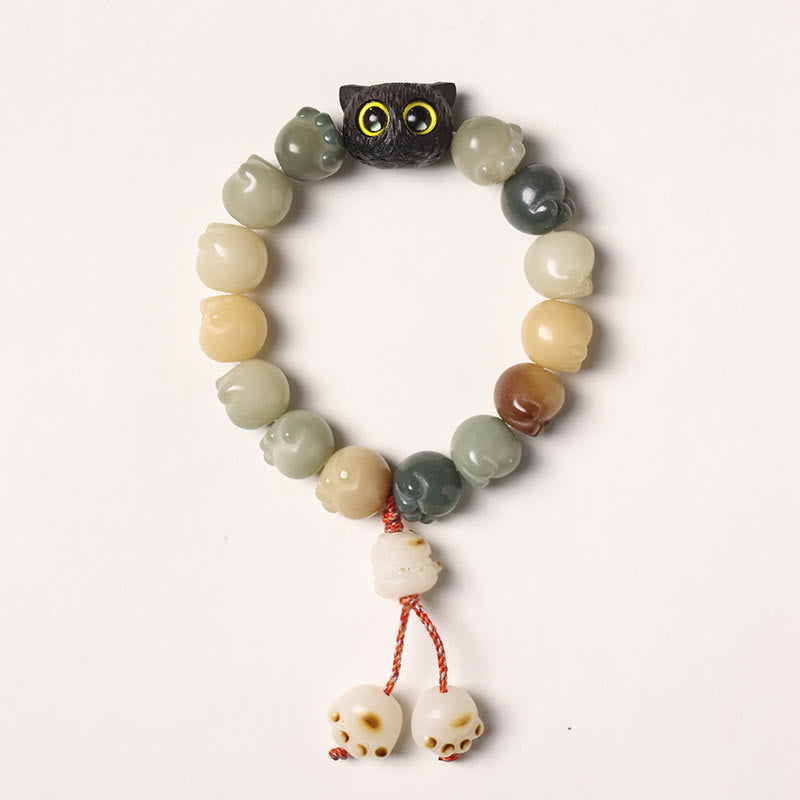 Bracelet de sagesse en bois d'ébène Bodhi Seed 14-15 cm unisexe