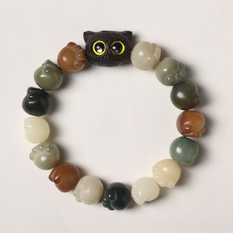 Bracelet de sagesse en bois d'ébène Bodhi Seed 14-15 cm unisexe