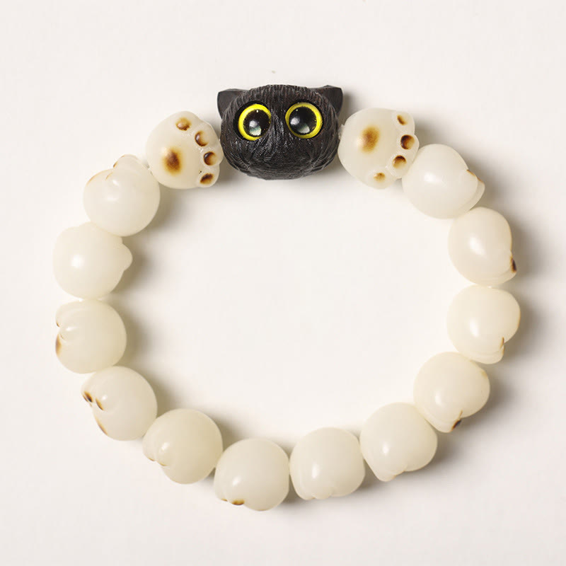 Bracelet de sagesse en bois d'ébène Bodhi Seed 14-15 cm unisexe